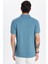 Erkek Slim Fit Dar Kesim Pamuk Indigo Polo Yaka Tişört 5