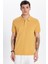 Erkek Slim Fit Dar Kesim Pamuklu Sarı Renk Polo Yaka Tişört 4