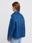 50749 Ön Bölümü Dikişli Oversize Denim Gömlek-Mavi 2