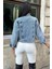 Kar Yıkama Düğmeli, Cepli, Kısa Denim Kot Ceket 2