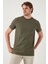 Pamuklu Regular Fit Bisiklet Yaka Basic T Shirt Erkek T Shirt 5902387 2