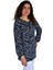 Kadın Ebruli Desen Baskılı Viscon Bluz BGL-ST04284 3