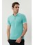 Erkek Fermuarlı Yakalı Mint Yeşil Tshirt 1