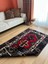 108 x 184 cm Canlı Kırmızı ve Mavi Renkli El Dokuma Antik Kilim 2