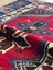 108 x 184 cm Canlı Kırmızı ve Mavi Renkli El Dokuma Antik Kilim 3