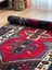 108 x 184 cm Canlı Kırmızı ve Mavi Renkli El Dokuma Antik Kilim 4