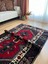 108 x 184 cm Canlı Kırmızı ve Mavi Renkli El Dokuma Antik Kilim 5