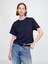 Kadın Lacivert Supima® Pamuk Relaxed T-Shirt 1