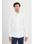 Slim Fit Dar Kesim Düğmeli Yaka Armürlü Gofre Desenli Gömlek 1