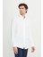 Slim Fit Dar Kesim Düğmeli Yaka Armürlü Gofre Desenli Gömlek 3