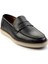 Siyah Antik Deri Erkek Loafer Ayakkabı E01054171341 2