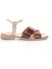MİA028-3010 Deri Kadın Günlük Konforlu Bronz Tatil Sandalet 4