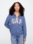 Kadın Koyu Mavi Gap Logo Relaxed Fermuarlı Sweatshirt 1