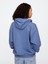 Kadın Koyu Mavi Gap Logo Relaxed Fermuarlı Sweatshirt 4
