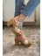 Kadın Rina Bej 10 cm Platfom Topuklu Mantar Taban Terlik & Sandalet K-840 2