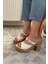 Kadın Rina Beyaz 10 cm Platfom Topuklu Mantar Taban Terlik & Sandalet K-840 3