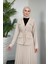 Elina Blazer Pliseli Etek Takım Krem 2