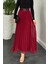 Lysa Pliseli Astarlı Etek Bordo 2