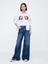 Kadın Beyaz Gap Logo Relaxed Fermuarlı Sweatshirt 5