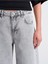 71787 Paçası Dikişsiz Geniş Denim Pantolon-Gri 3