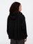 Kadın Siyah Gap Logo Relaxed Fermuarlı Sweatshirt 4