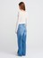71790 Boru Paça Efektli Kumaş Denim Pantolon-Mavi 1