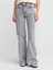 71796 Likralı Wideleg Denim Pantolon-Gri 3