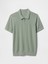 Erkek Yeşil Kroşe Örgü Polo Yaka T-Shirt 2