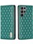 Samsung Galaxy S25 Ultra Kılıf Kart Yuvalı Eşkenar Dörtgen Deri Kılıf-Yeşil (Yurt Dışından) 1