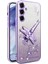 Kadem Samsung Galaxy S24 Kılıf Dragonfly Kickstand Tpu Çiçekler Glitter Telefon Kapağı-Mor (Yurt Dışından) 1