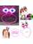 LED Işıklı & Pilli 3 Farklı Modda Yanan Uzaylı Göz Parti Tacı Pembe Renk 18 x 12 cm 1