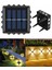 12 LED Enerjili Bahçe Aydınlatma Gün Işığı Aplik LED Işık Işıldak Lamba Fener Süs Balkon Dekorasyonu Kamp Peyzaj Teras Avlu Havuz Veranda Su Geçirmez Duvar ve Zemine Uygun Otomatik On/off 1