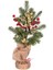 Yılbaşı Süsü Masa Çamı Yılbaşı Çıngıraklı Gold Berryli Kırmızı-Gold 14X38 Cm. 2