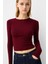 Bordo Bisiklet Yaka Basic Ultra Soft Pamuk Uzun Kol Body 1