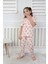 Isob Pembe Cup Cake Desenli %100 Pamuk Kız Çocuk Kısa Kollu Pijama Takımı 3-8 Yaş 41207-P 1
