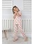 Isob Pembe Cup Cake Desenli %100 Pamuk Kız Çocuk Kısa Kollu Pijama Takımı 3-8 Yaş 41207-P 2