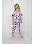 Isob Lila Çiçek Desenli %100 Pamuk Kız Çocuk Kısa Kollu Pijama Takımı 3-8 Yaş 21209-L 1