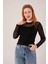 Transparan Siyah Tül Basic Bluz 4