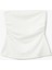 Krep Scuba Kumaş Drape Detaylı Asimetrik Straplez Üst 3
