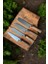 4'lü El Yapımı, Şef Bıçağı Seti Nakiri,kiritsuke,gyuto,santoku Japon Modelleri Ahşap Sap,epoksi Önlü 4