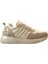 218.901-1 Deri Bej Bağlı Casual Kadın Sneaker Ayakkabı 1