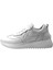218.0501 Deri Beyaz & Siyah Bağlı Casual Kadın Sneaker Ayakkabı 1