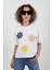 Ekru Çiçek Nakışlı Tshirt 1