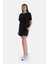 Siyah Kadın Lyocell Karışımlı Tişört 4