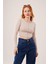 Ters Dikişli Basic Krem Body Bluz 4
