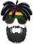 Rasta Peruklu Rasta Sakallı Bob Marley Bıyıklı Parti Gözlüğü 27 x 18 cm - MCT5627-1508 3