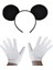 Siyah Mickey Mouse Tacı ve Beyaz Eldiven Seti - MCT6831-3437 1