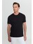 Pamuklu Slim Fit Dar Kesim Bisiklet Yaka Jakarlı Esnek Tişört 3