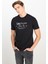 Regular Fit Grafik Bas Siyah Erkek Kısa Kol T-Shirt 1