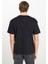 %100 Pamuk Relaxed Fit Geniş Kesim Bisiklet Yaka Siyah Basic T-Shirt 5